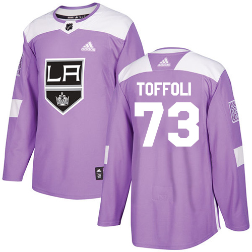 Adidas Kings #73 Tyler Toffoli Purple Authentic Fights Cancer Stitched NHL Jersey - Click Image to Close